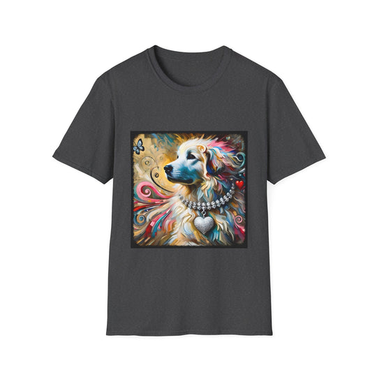 Great Pyrenees Blissful Swirl design dog lover unisex t-shirt in dark heather
