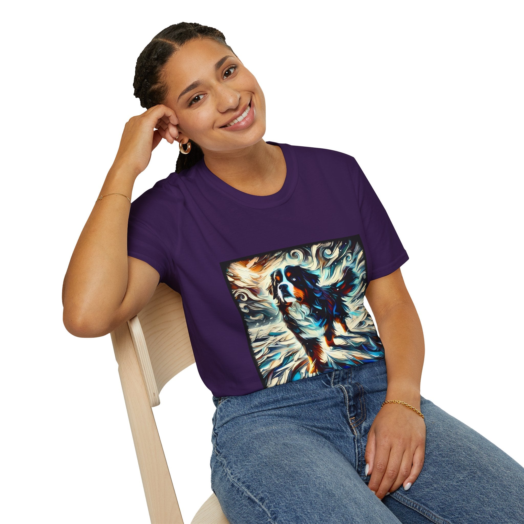 Bernese Mountain Dog Snow Swirl | Unisex Dog T-Shirt