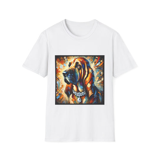 Bloodhound Diamond Bold Classic design dog lover unisex t-shirt in white
