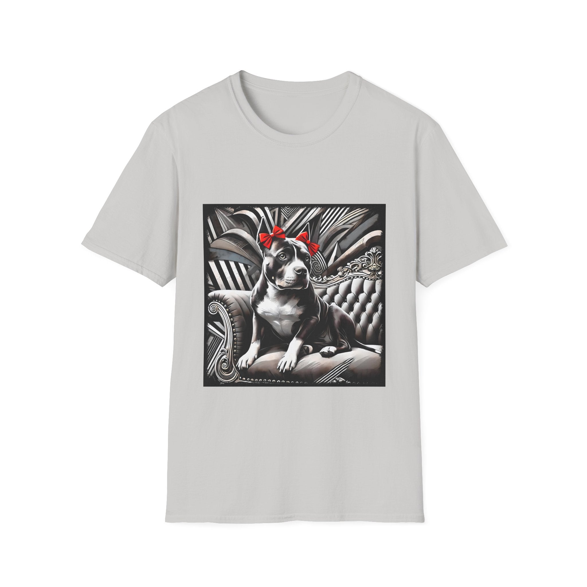American Pit Bull Terrier Shirt | B&W Red Bow Dog Lover Tee