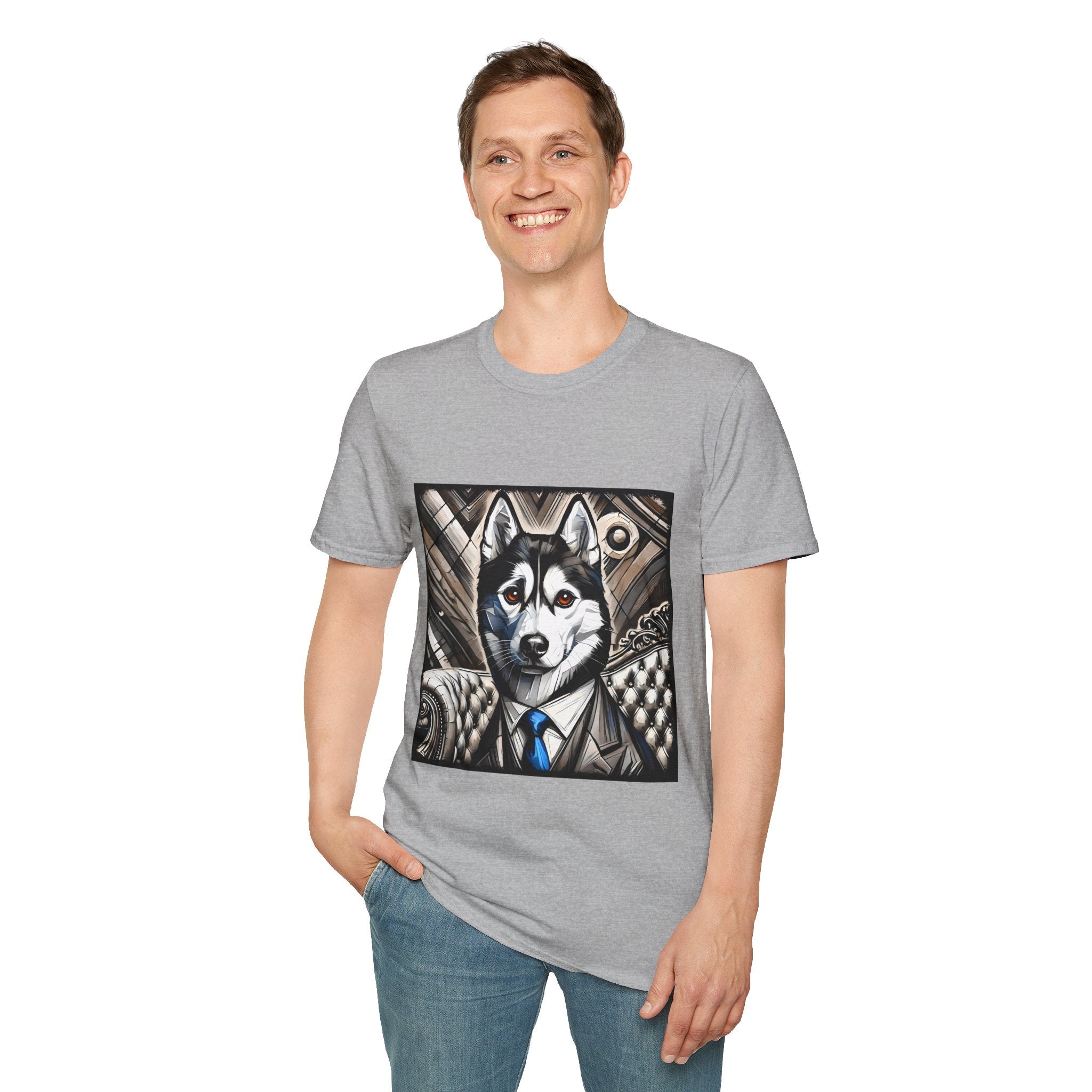 Siberian Husky B&W Bold Eyes | Unisex Dog T-Shirt