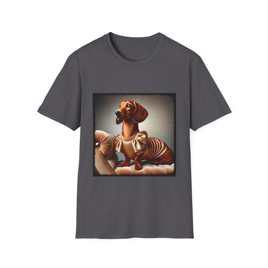 Dachshund Sweet Peach design dog lover unisex t-shirt in charcoal
