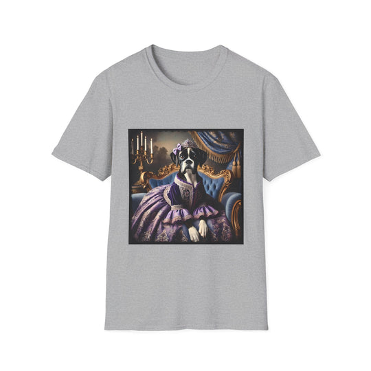 Boxer Luxe Monarch design dog lover unisex t-shirt in sport grey