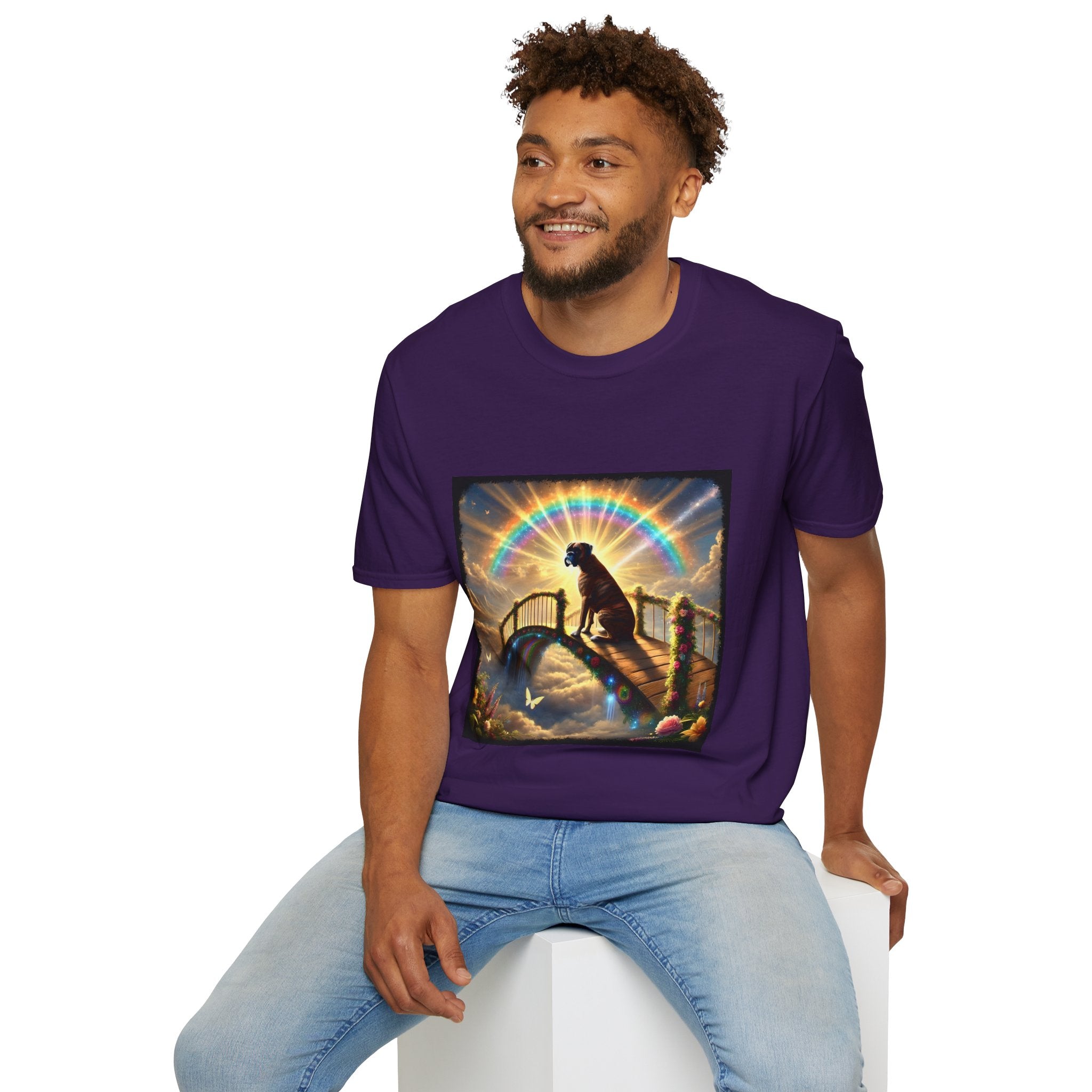 Boxer Brindle Rainbow Bridge | Unisex Dog T-Shirt