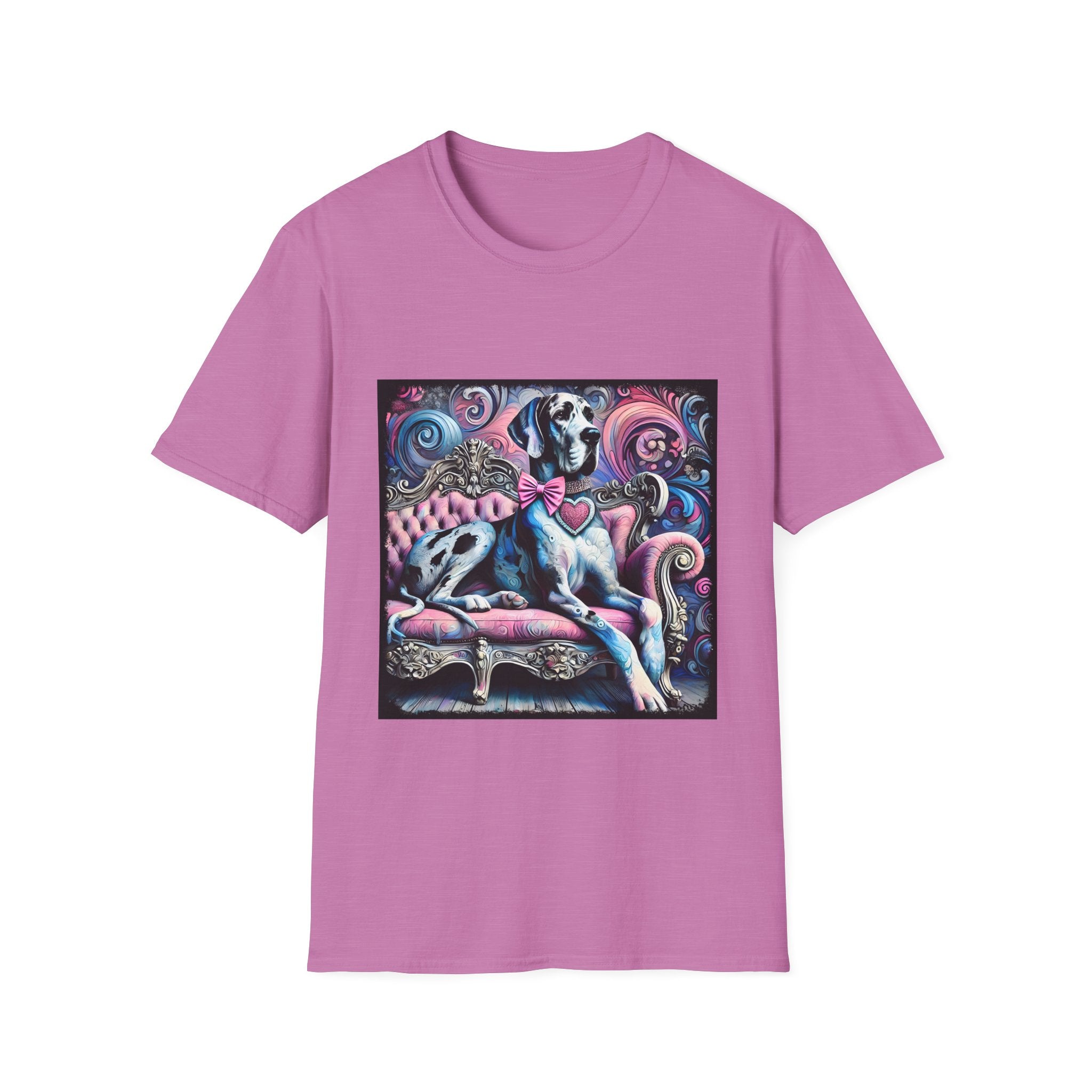 Great Dane Purple Heart Swirl | Unisex Dog T-Shirt