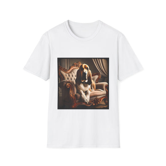 Bloodhound Royalty design dog lover unisex t-shirt in white