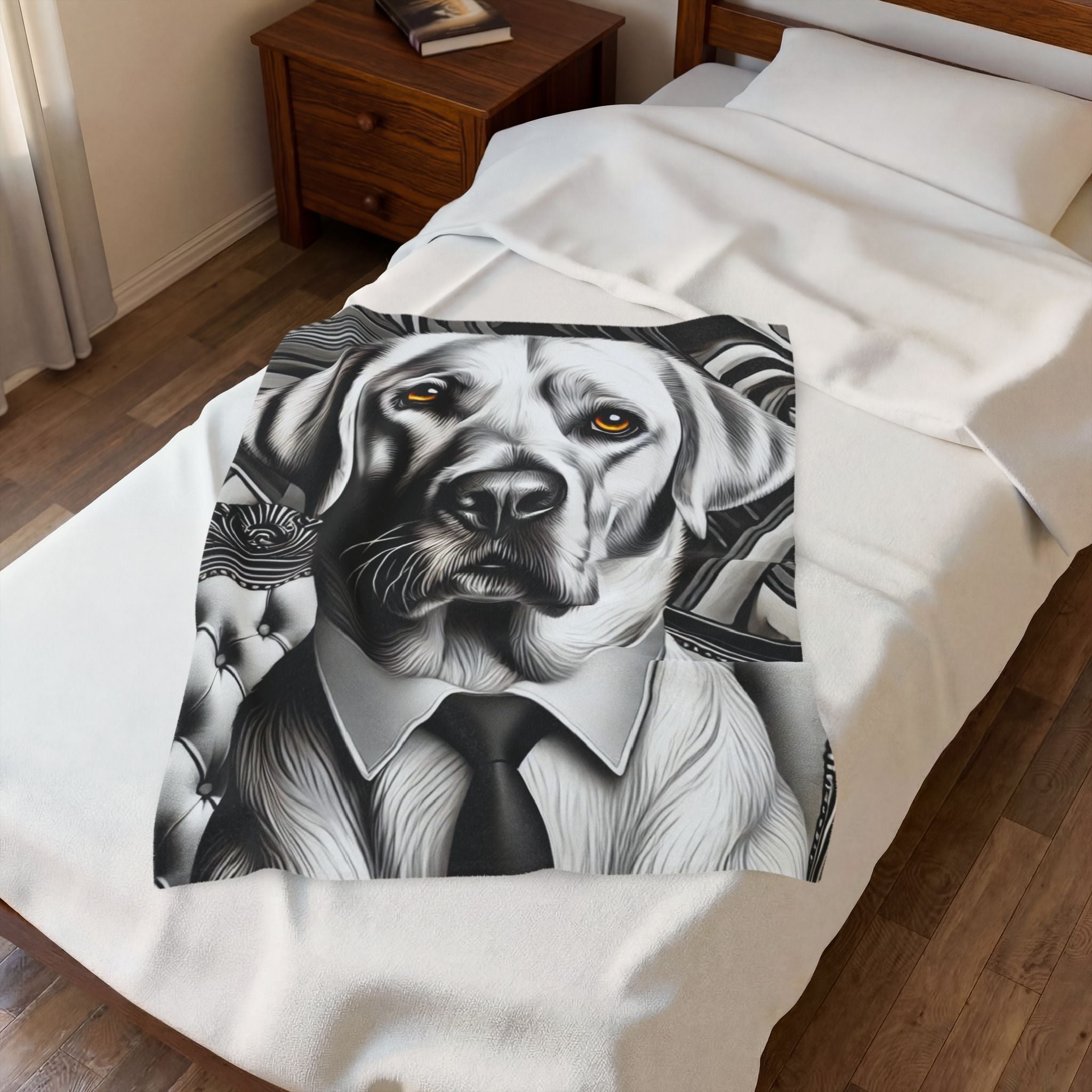 Labrador Retriever Blanket | B&W Sweet Brown Eyes Dog Lover Gift