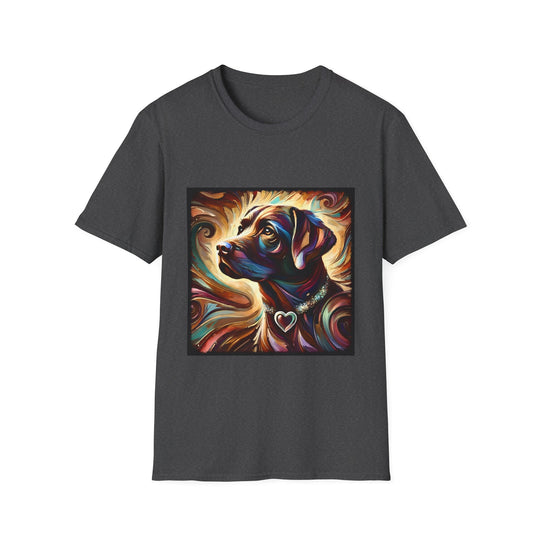 Labrador Retriever Warm Heart Swirl design dog lover unisex t-shirt in dark heather