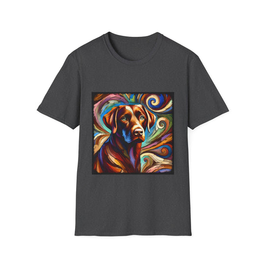 Labrador Retriever Bold Swirl design dog lover unisex t-shirt in dark heather