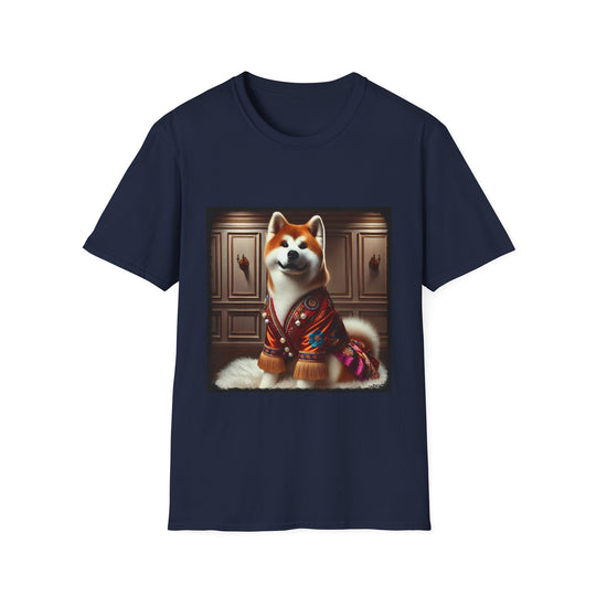 Akita Beautiful Belle design dog lover unisex t-shirt in navy