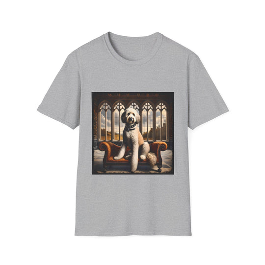 Sheepadoodle Dashing Duke design dog lover unisex t-shirt in sport grey