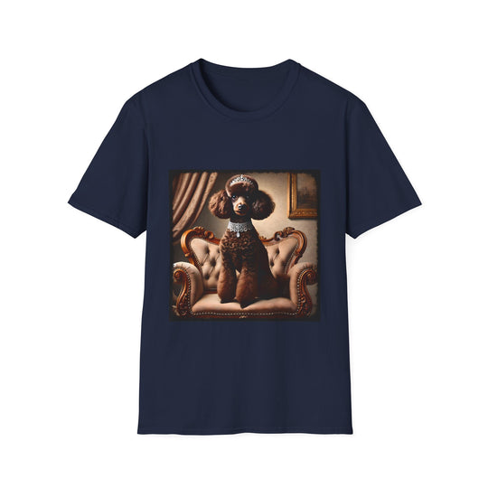 Poodle Diamond Duchess design dog lover unisex t-shirt in navy