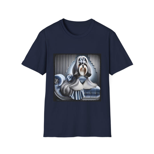 Shih Tzu Satin Dream design dog lover unisex t-shirt in navy