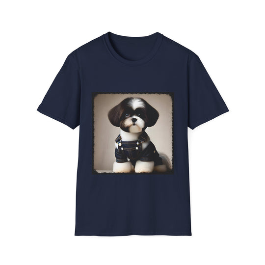 Shih Tzu Denim Darling design dog lover unisex t-shirt in navy