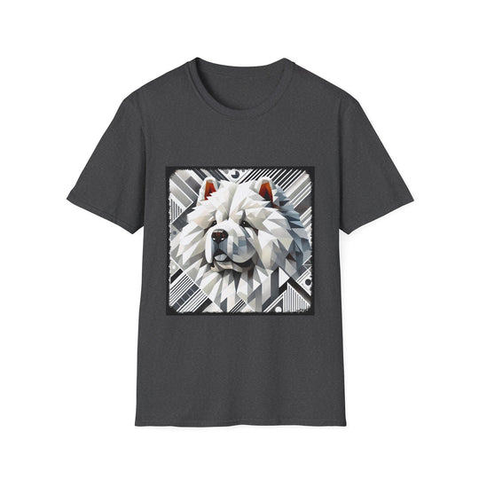 Chow Chow Snow Geometric design dog lover unisex t-shirt in dark heather