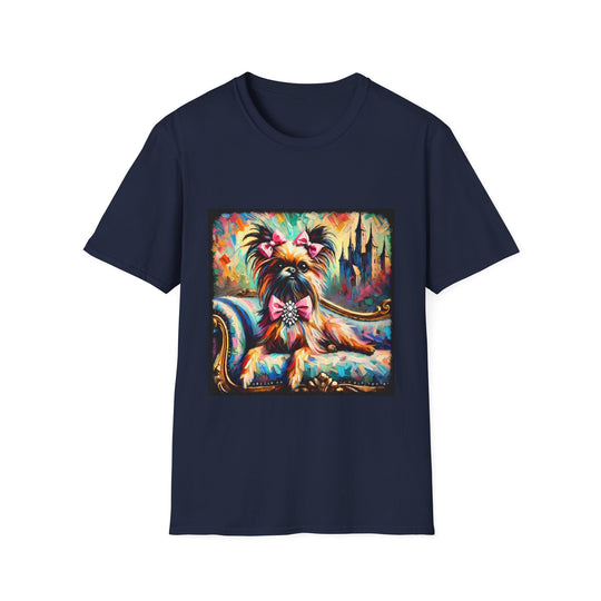 Brussels Griffon Diamond Princess Classic design dog lover unisex t-shirt in navy