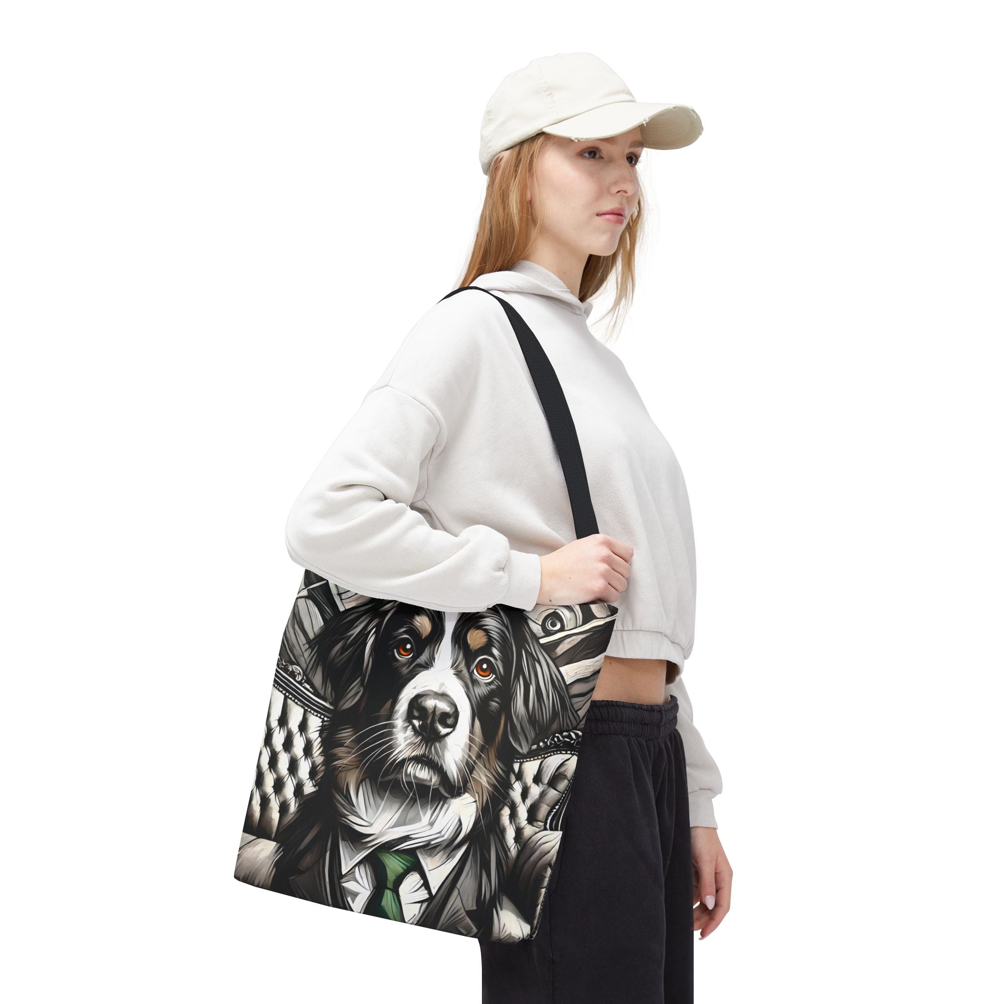 Bernese Mountain Dog Tote Bag | B&W Bold Eyes Dog Lover Gift