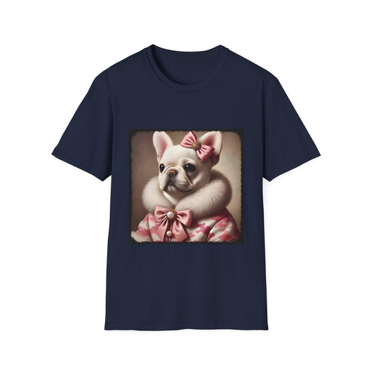 French Bulldog Camo Snow Princess design dog lover unisex t-shirt in navy