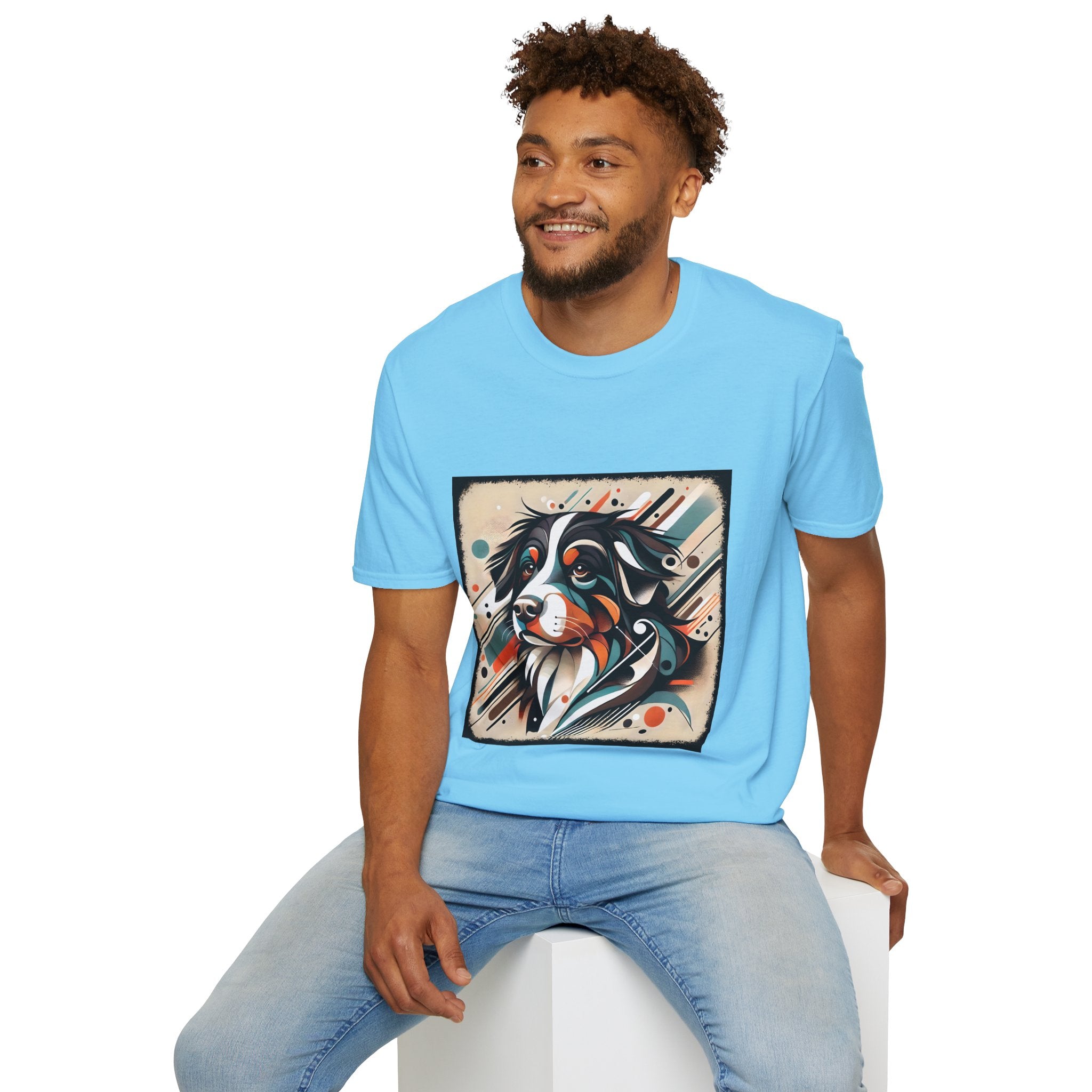 Bernese Mountain Dog Warm Geometric | Unisex Dog T-Shirt