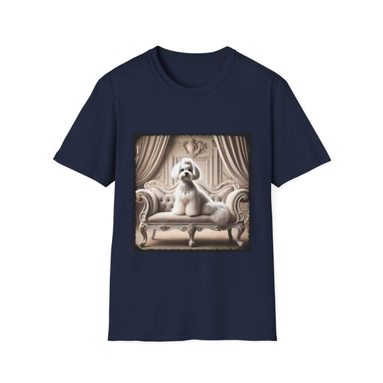 Maltese Lovely Lady design dog lover unisex t-shirt in navy