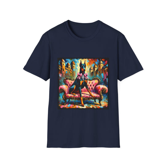 Doberman Pinscher Diamond Princess Classic design dog lover unisex t-shirt in navy