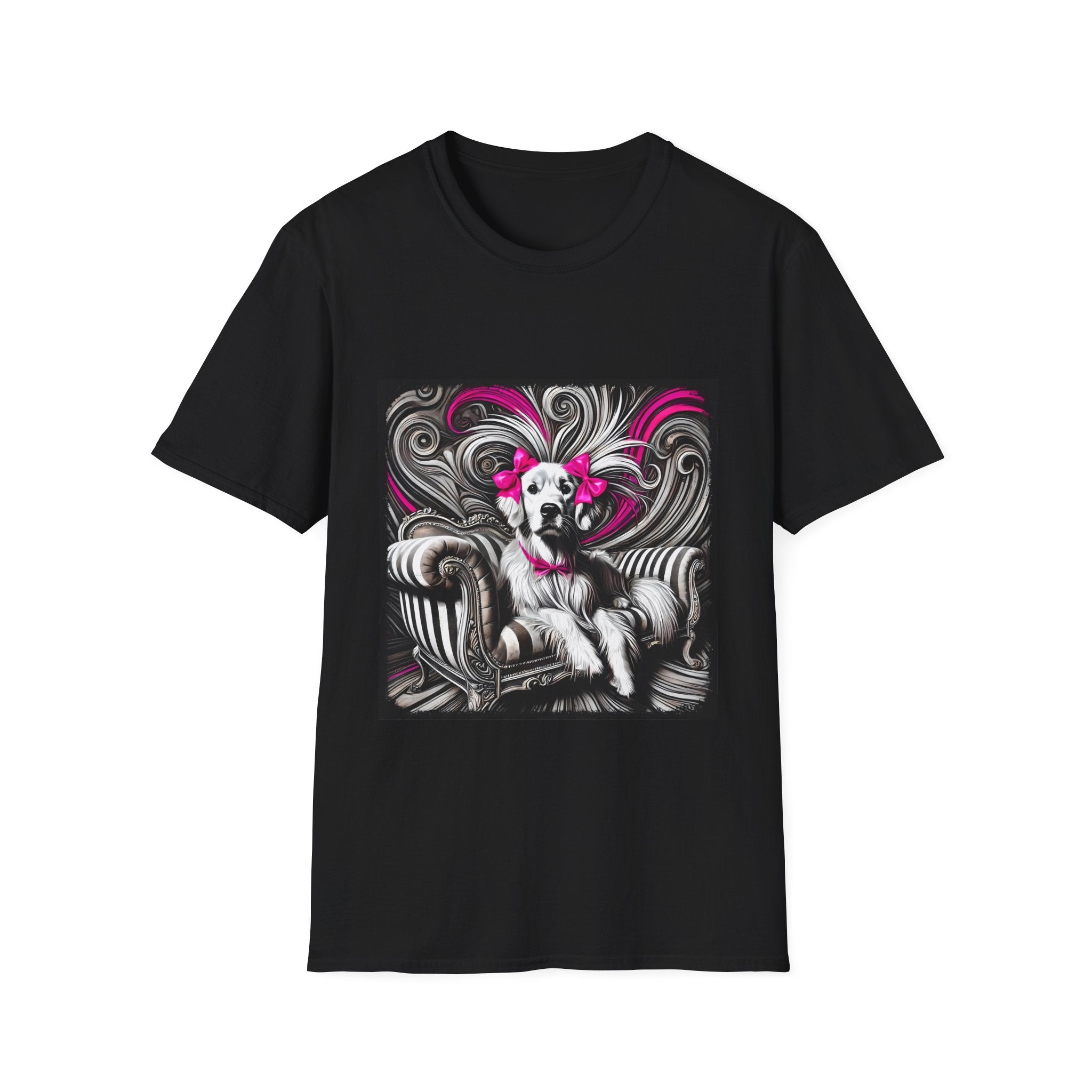 Golden Retriever Shirt | B&W Pink Bow Bold Dog Lover Tee
