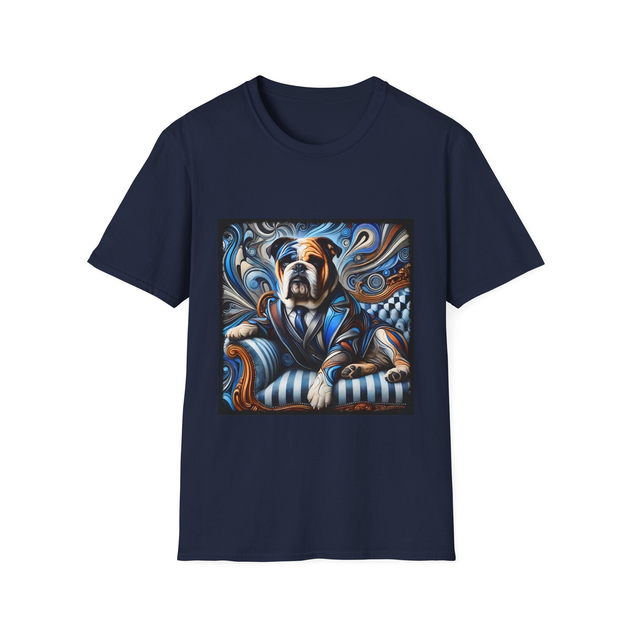 Bulldog Blue Swirl | Unisex Dog T-Shirt