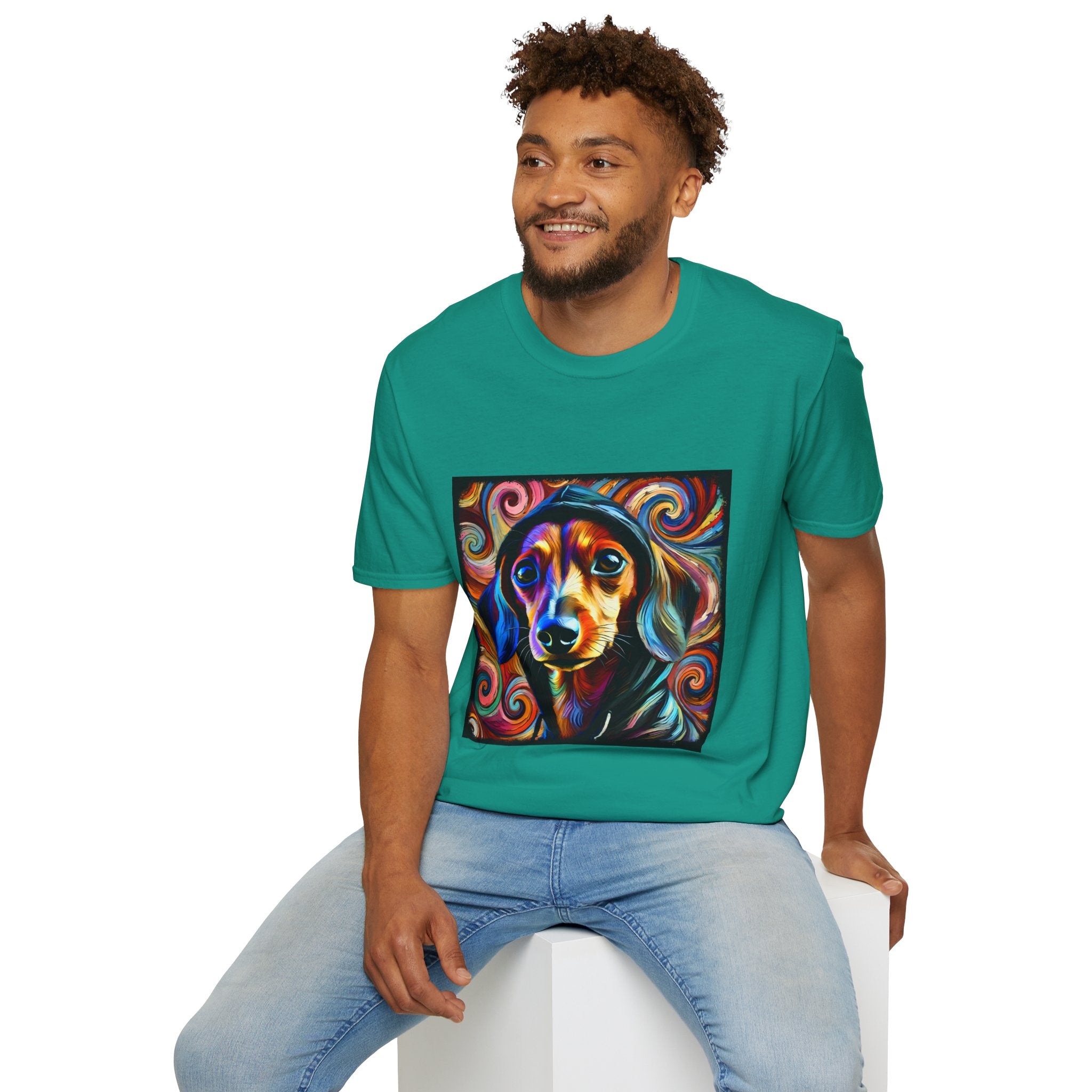 Dachshund Relaxed Swirl | Unisex Dog T-Shirt
