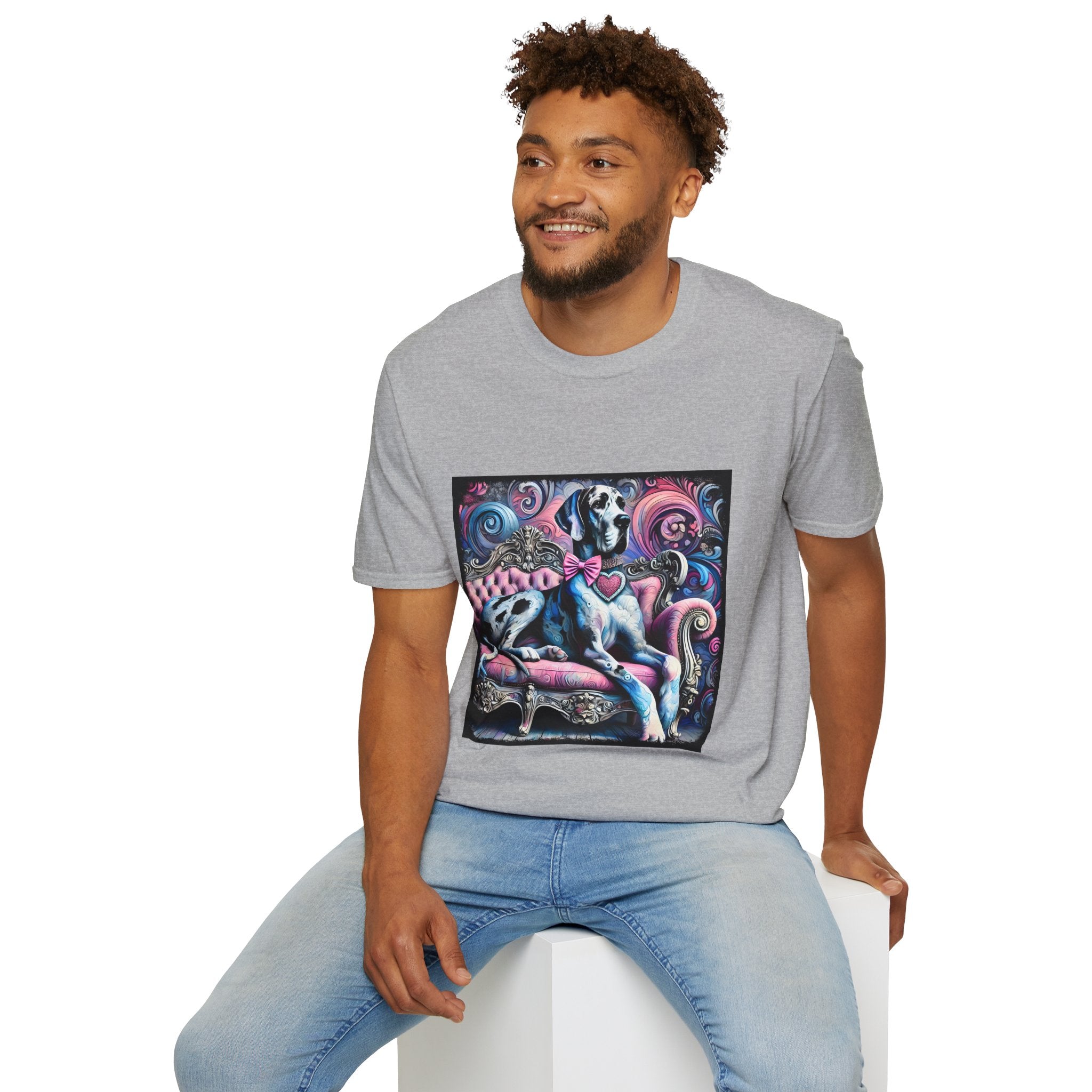 Great Dane Purple Heart Swirl | Unisex Dog T-Shirt