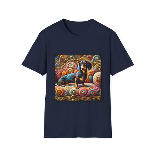 Dachshund Multi Swirl Unisex Dog T-Shirt unisex t-shirt in navy