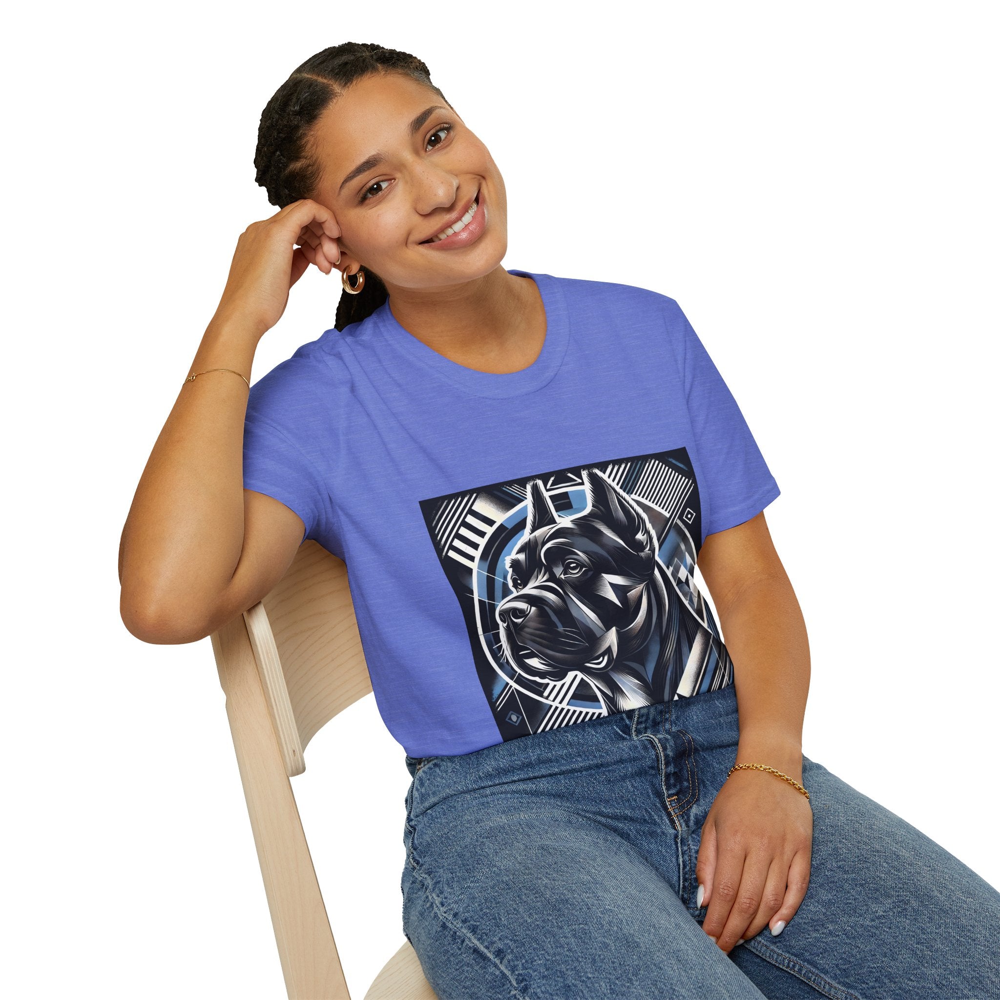 Cane Corso Blue and Black Geometric | Unisex Dog T-Shirt