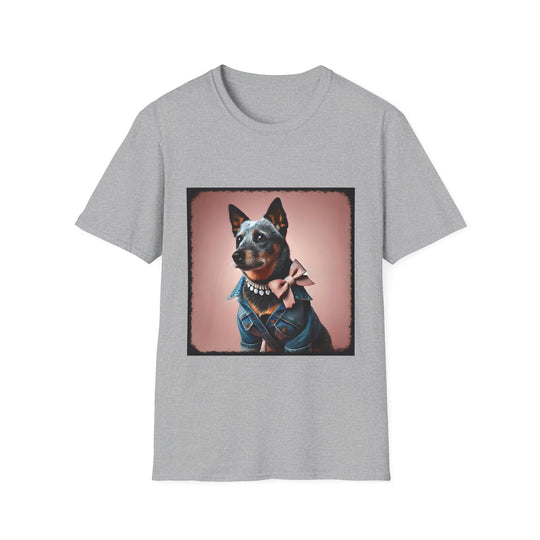 Australian Cattle Dog Denim Diva design dog lover unisex t-shirt in sport grey