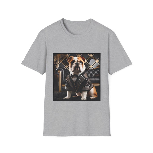 Bulldog Opulent Aura design dog lover unisex t-shirt in sport grey