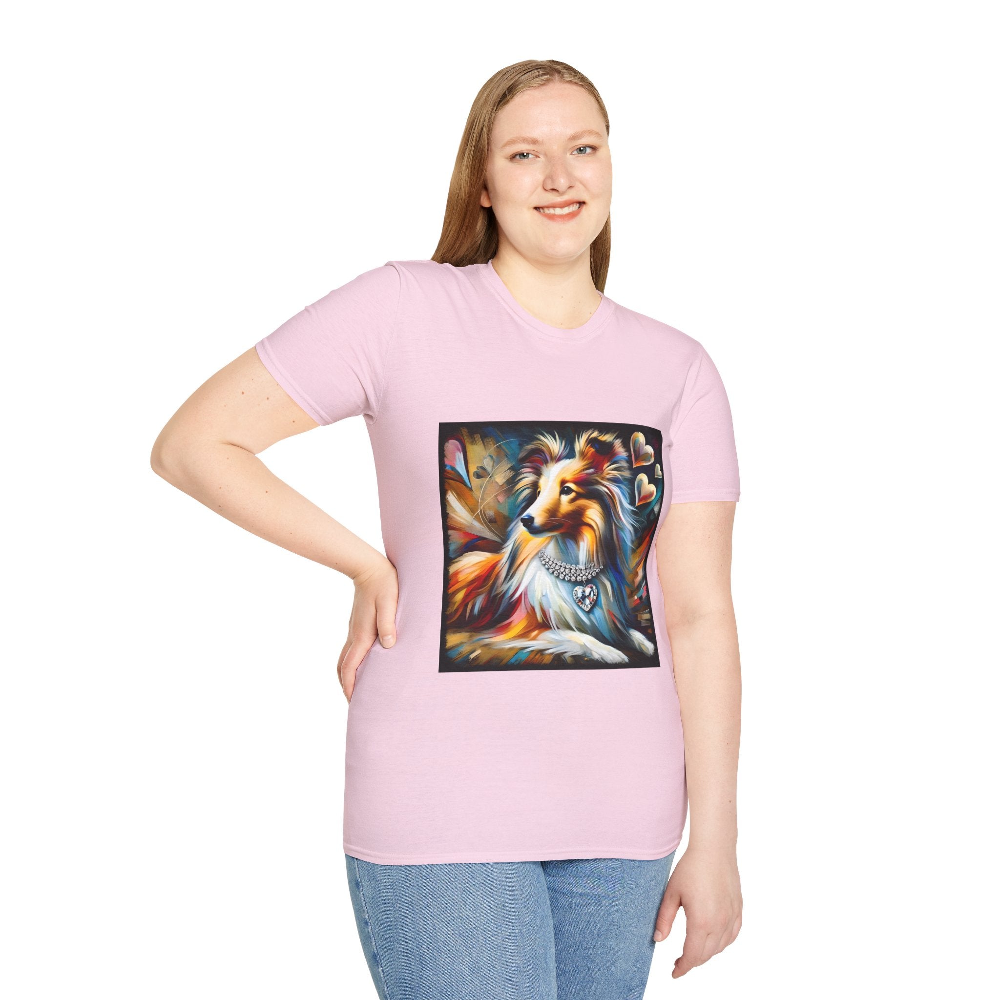 Shetland Sheepdog Diamond Heart Swirl | Unisex Dog T-Shirt