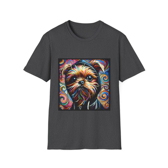 Brussels Griffon Hoodie Swirl design dog lover unisex t-shirt in dark heather