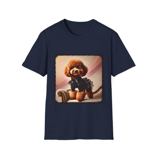 Poodle Delicate Doll design dog lover unisex t-shirt in navy