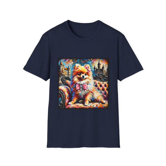 Pomeranian Diamond Princess Classic design dog lover unisex t-shirt in navy