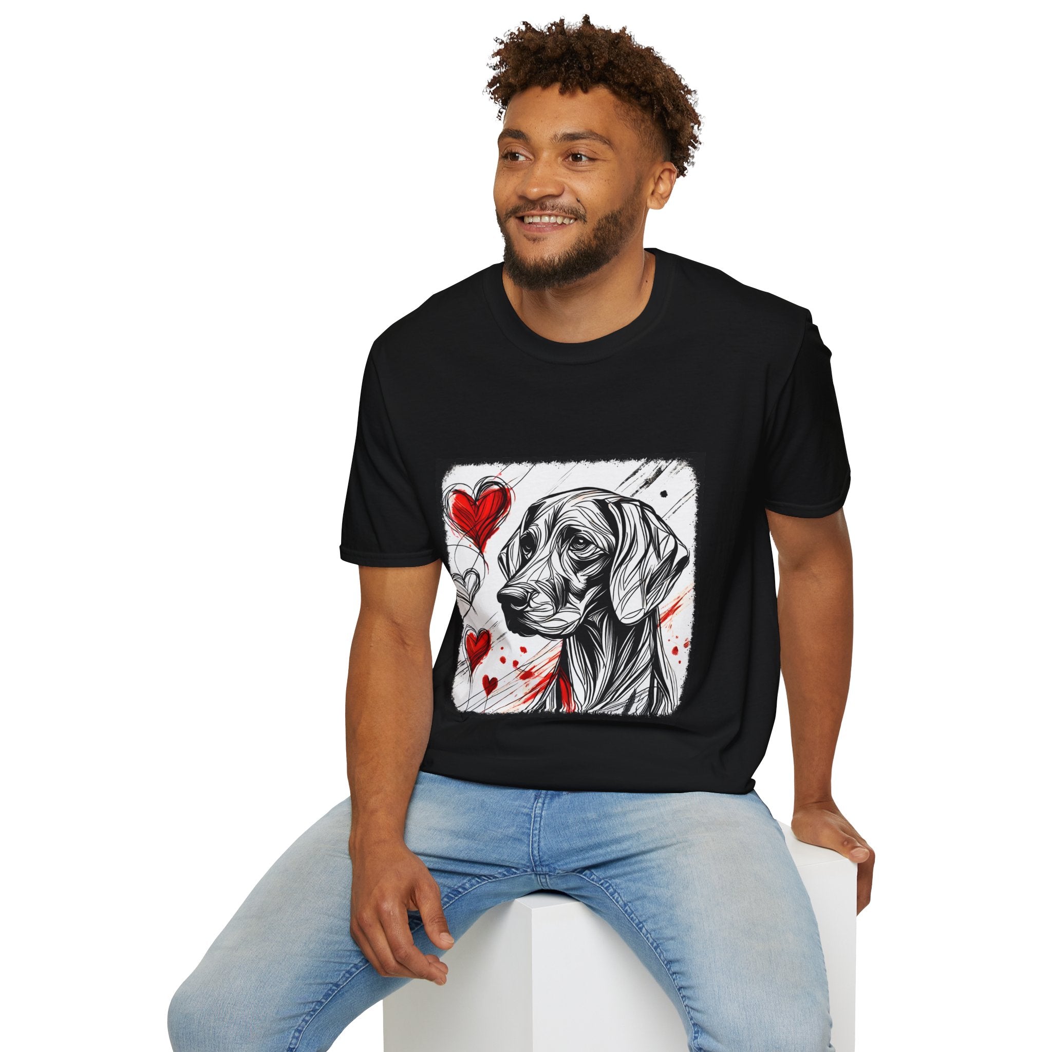 Weimaraner Bold Heart Sketch | Unisex Dog T-Shirt