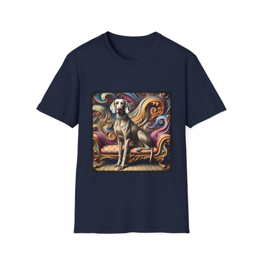 Weimaraner Bold Swirl design dog lover unisex t-shirt in navy