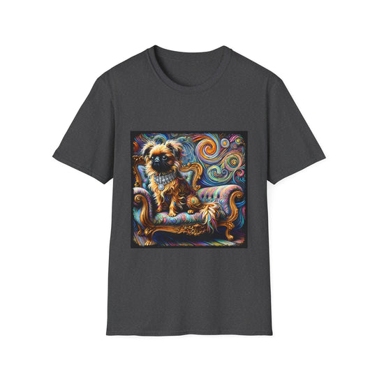 Brussels Griffon Diamond Swirl design dog lover unisex t-shirt in dark heather