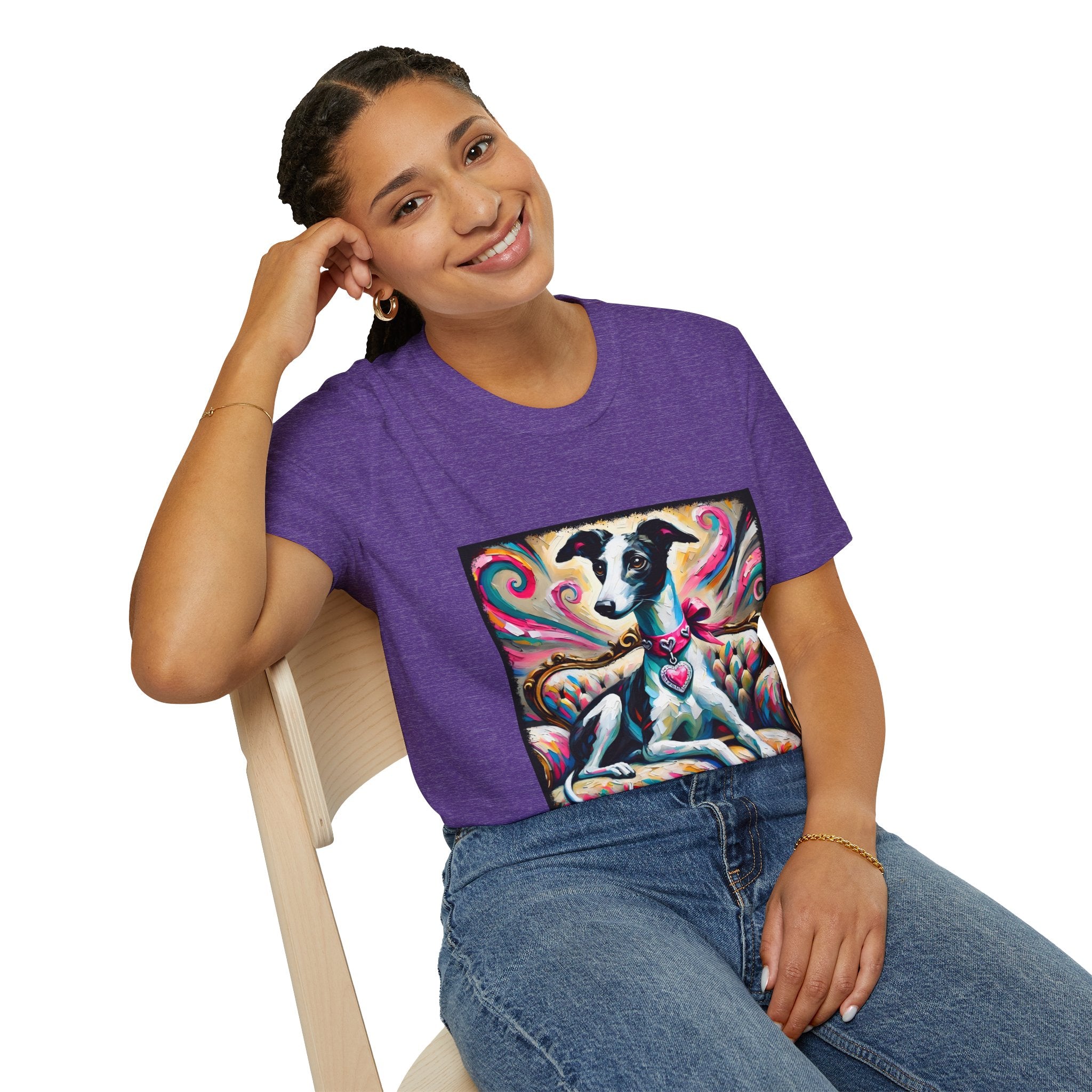 Greyhound Pink Heart Classic | Unisex Dog T-Shirt
