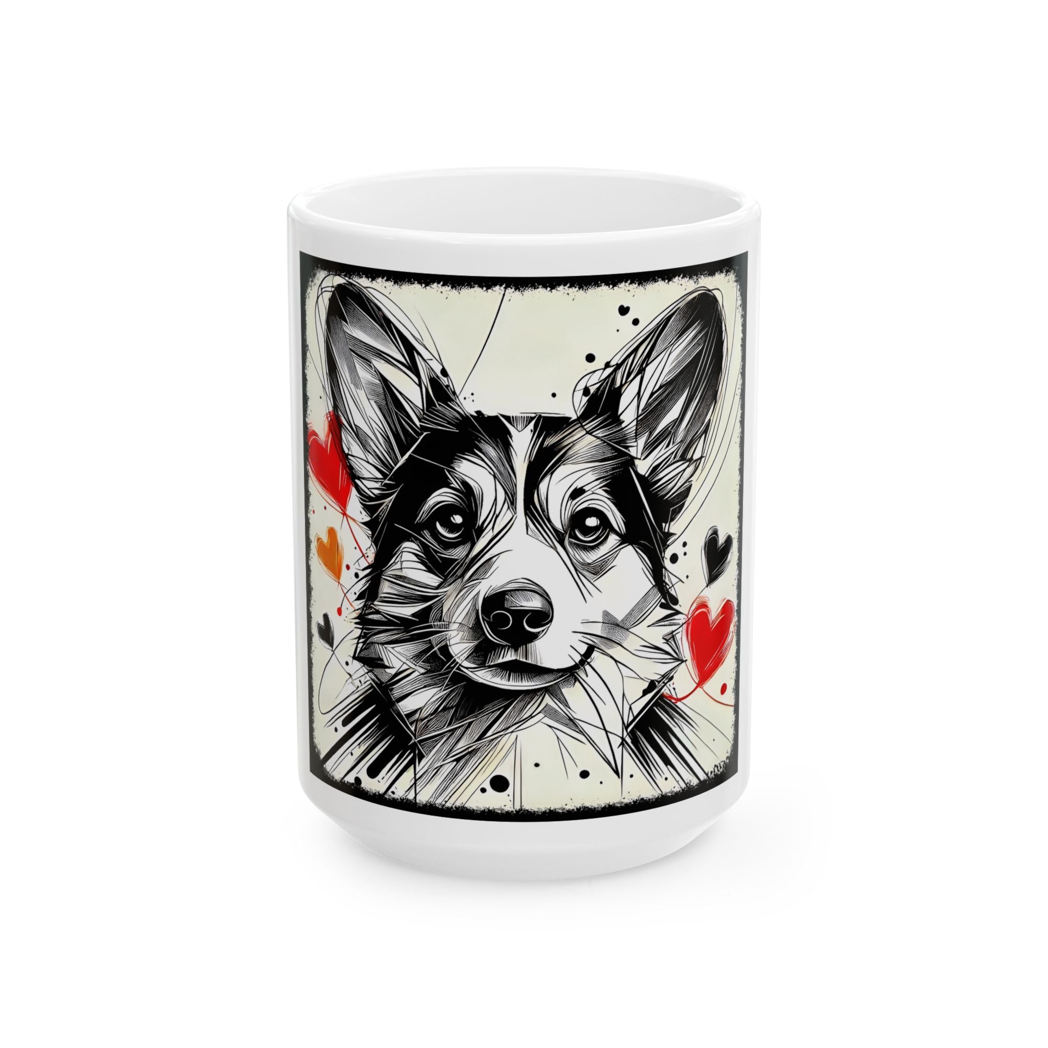 Pembroke Welsh Corgi Mug – Bold Heart Sketch Design
