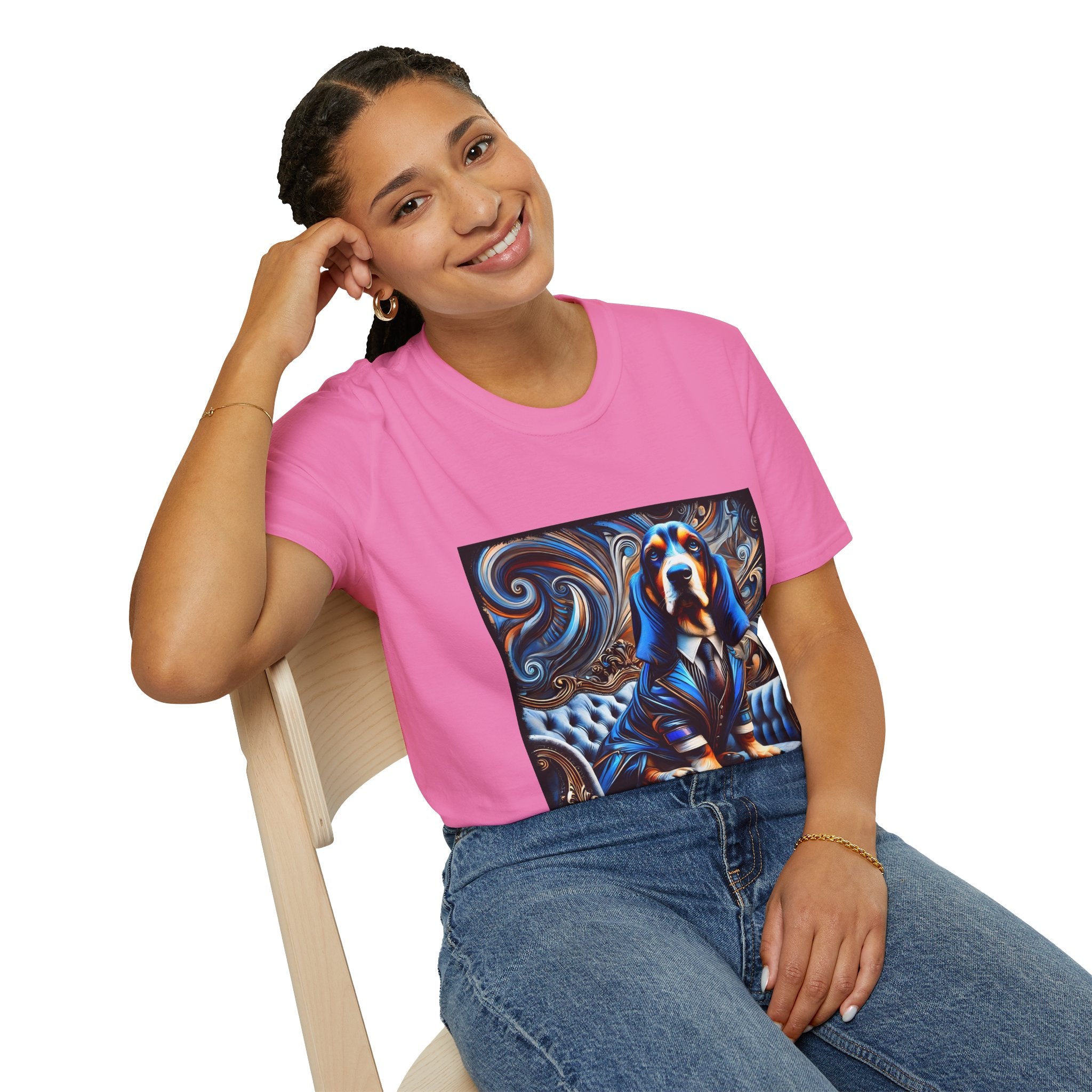Basset Hound Bold Blue Feels | Unisex Dog T-Shirt
