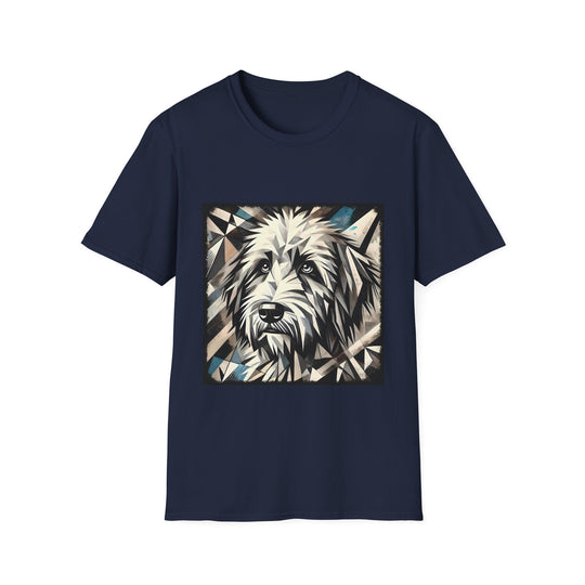 Labradoodle Geometric design dog lover unisex t-shirt in navy