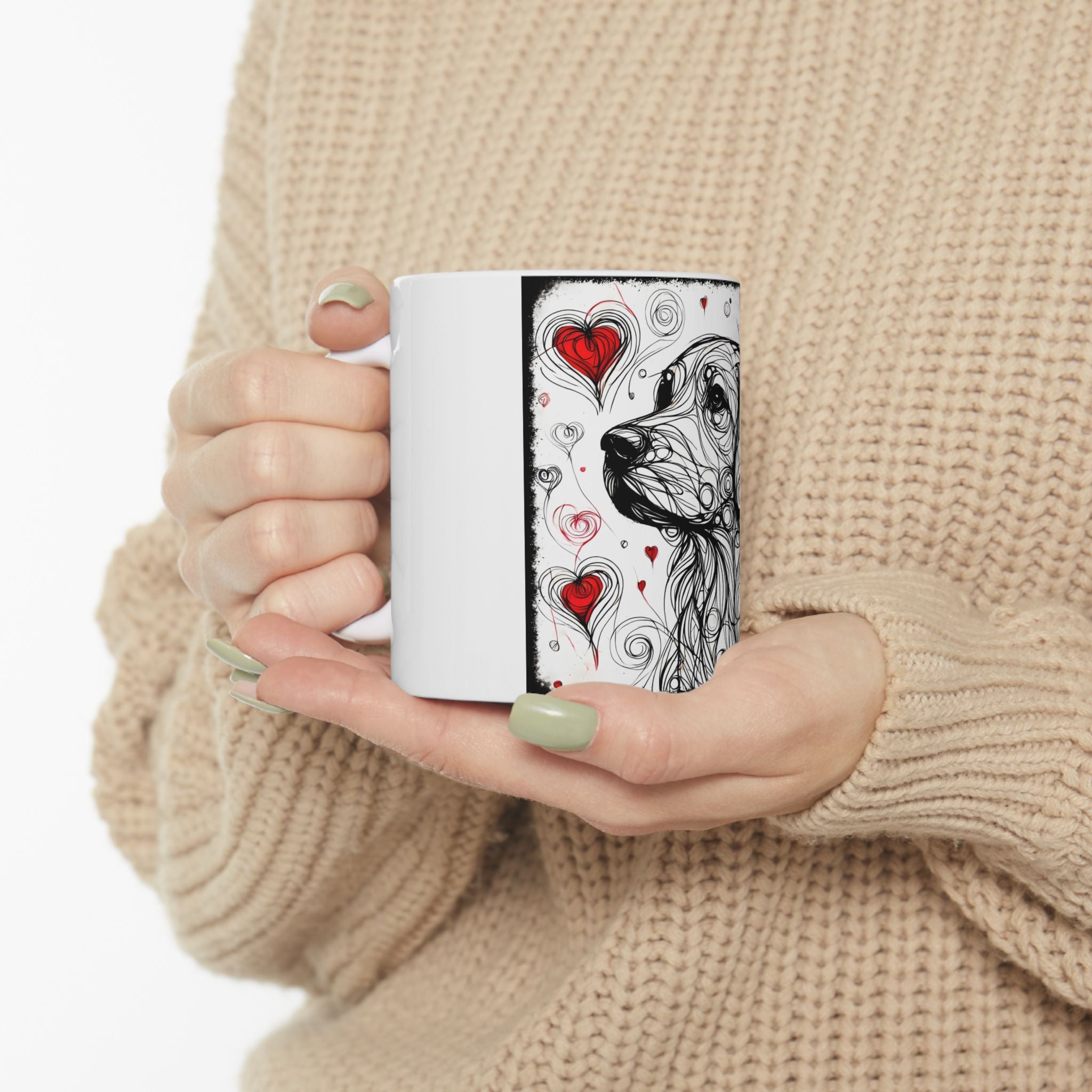 Golden Retriever Mug | Bold Heart Sketch Dog Lover Gift