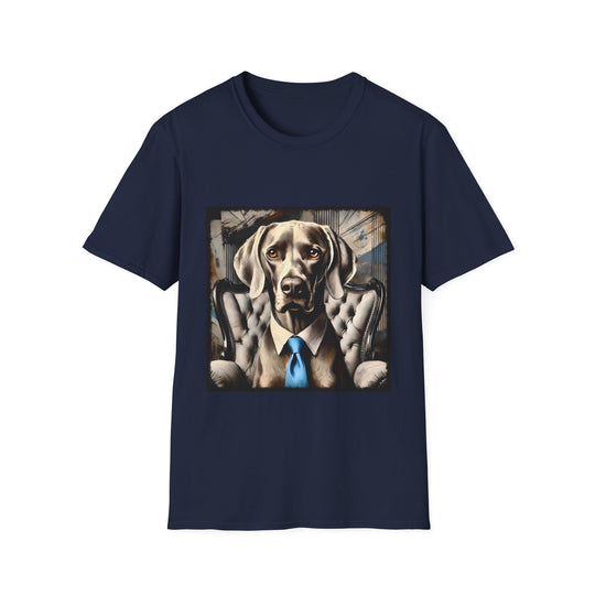 Weimaraner Handsome Gent design dog lover unisex t-shirt in navy