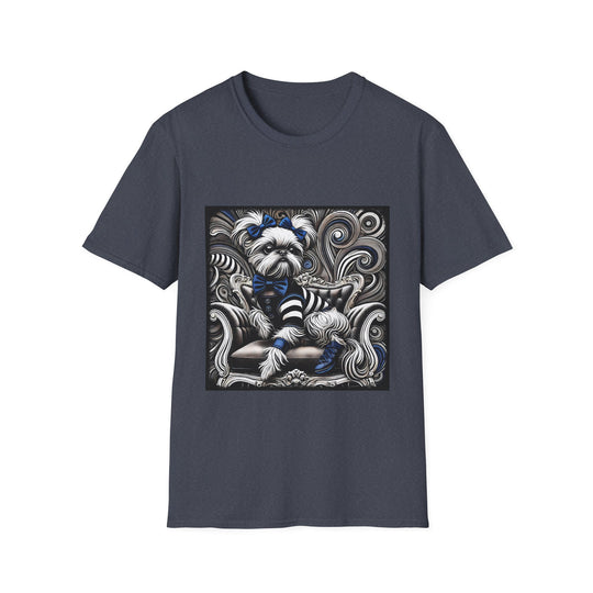 Brussels Griffon Bold Geometric design dog lover unisex t-shirt in heather navy