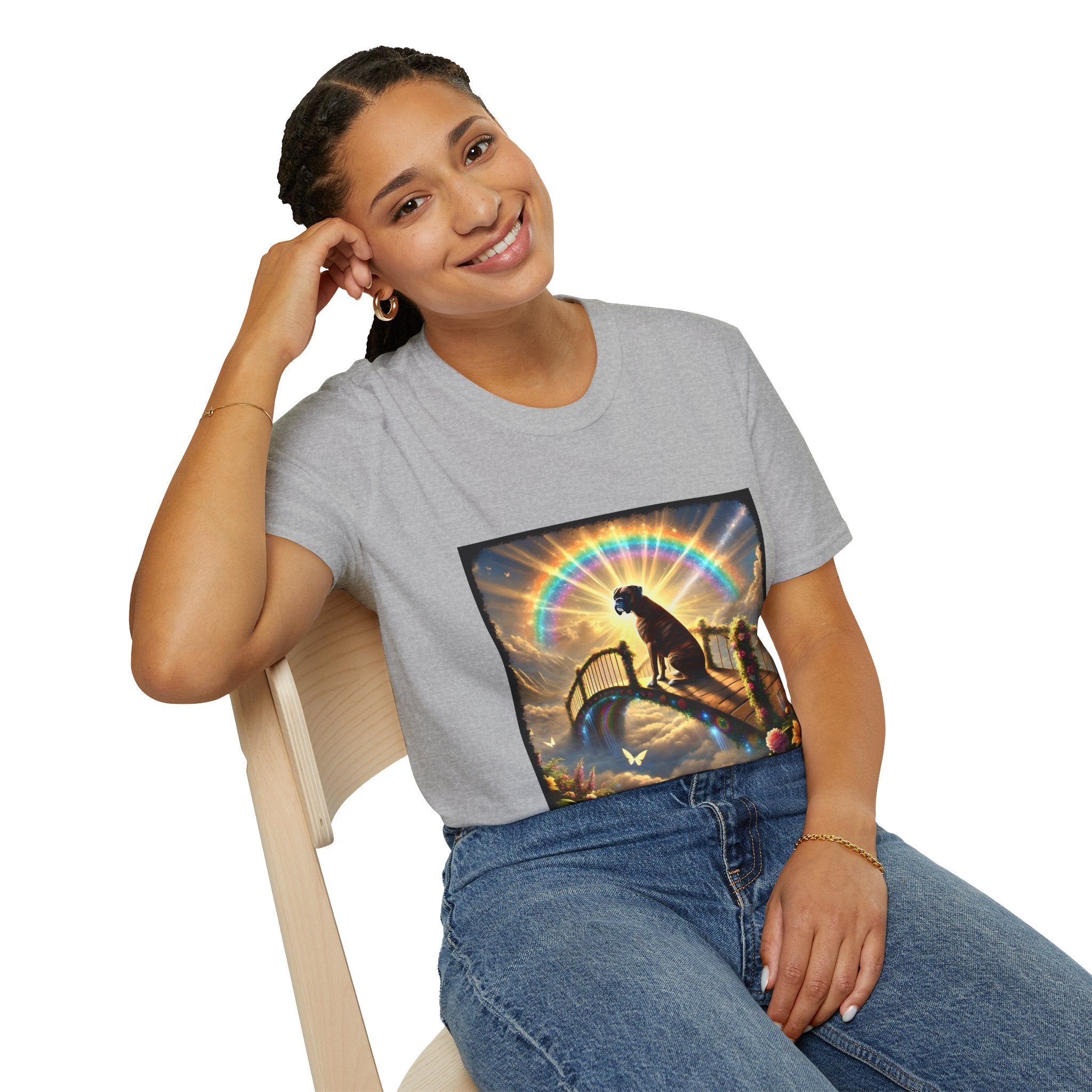 Boxer Brindle Rainbow Bridge | Unisex Dog T-Shirt