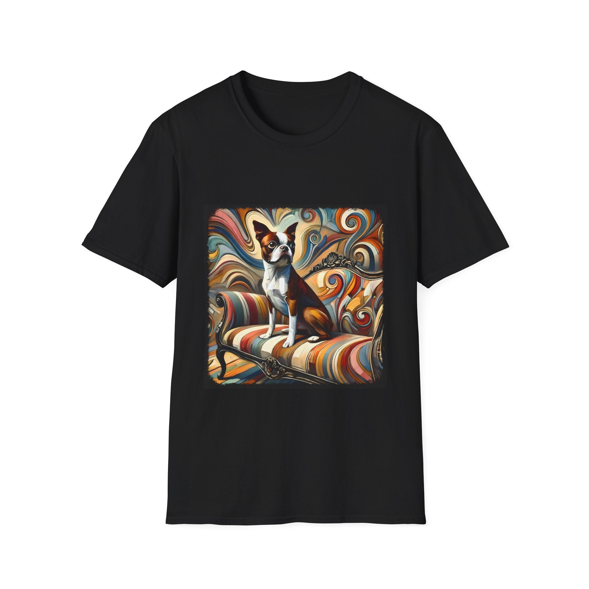 Boston Terrier Warm Swirl | Unisex Dog T-Shirt