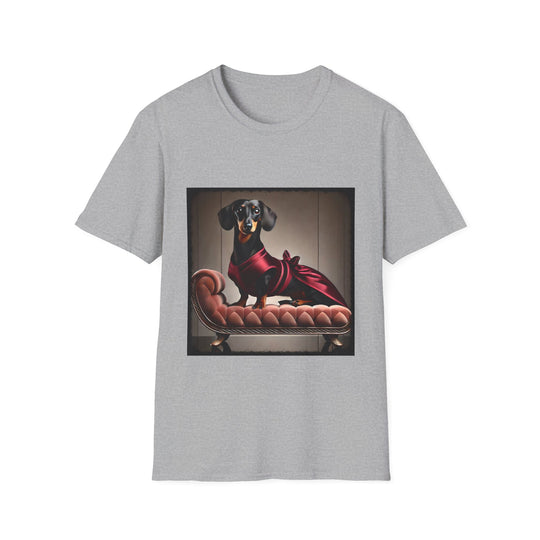 Dachshund Gala Glam design dog lover unisex t-shirt in sport grey